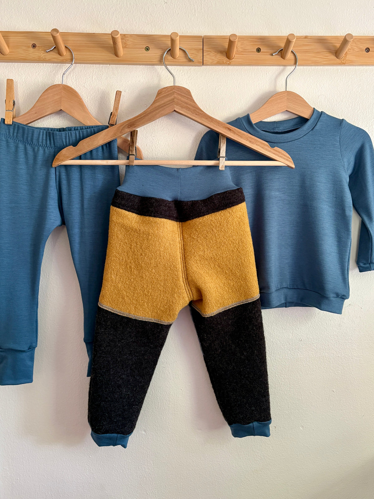 Adventure Pants Set | 1-2y | Charcoal + Blue + Mustard