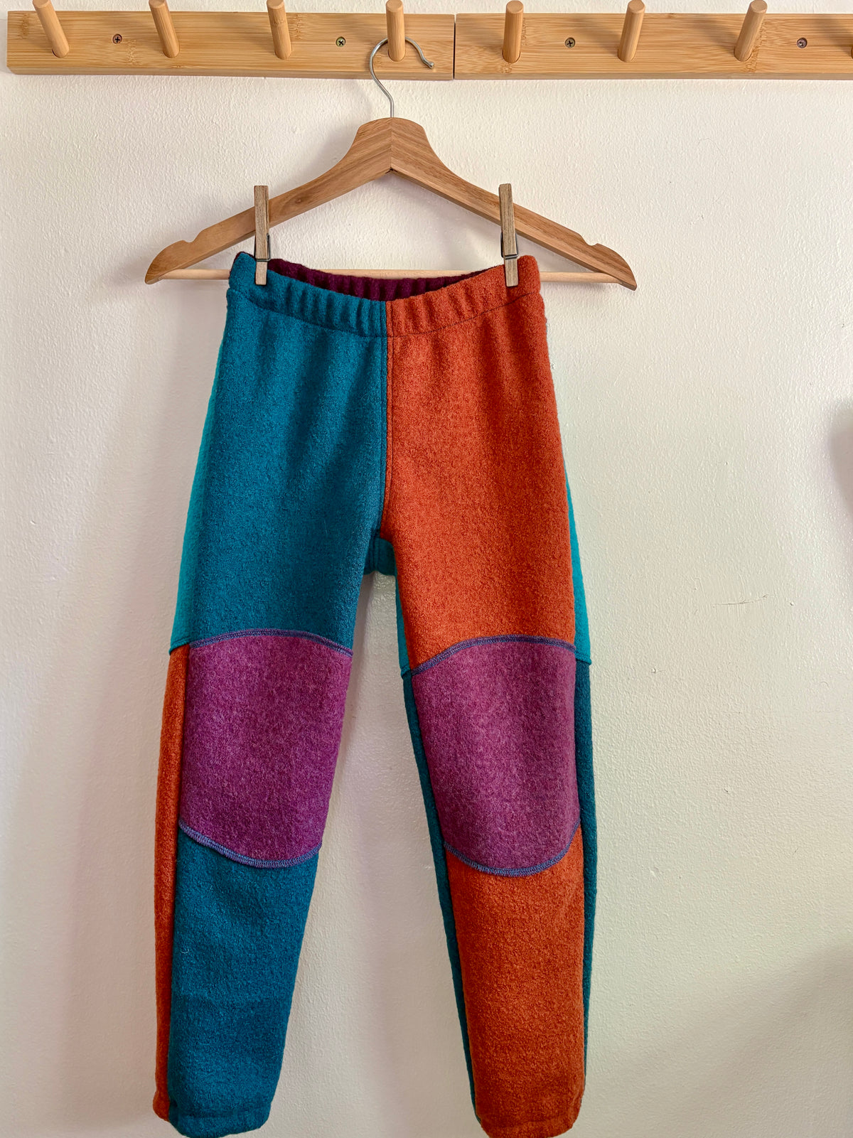 Adventure Pants | 7-8y | pumpkin + teal + purple