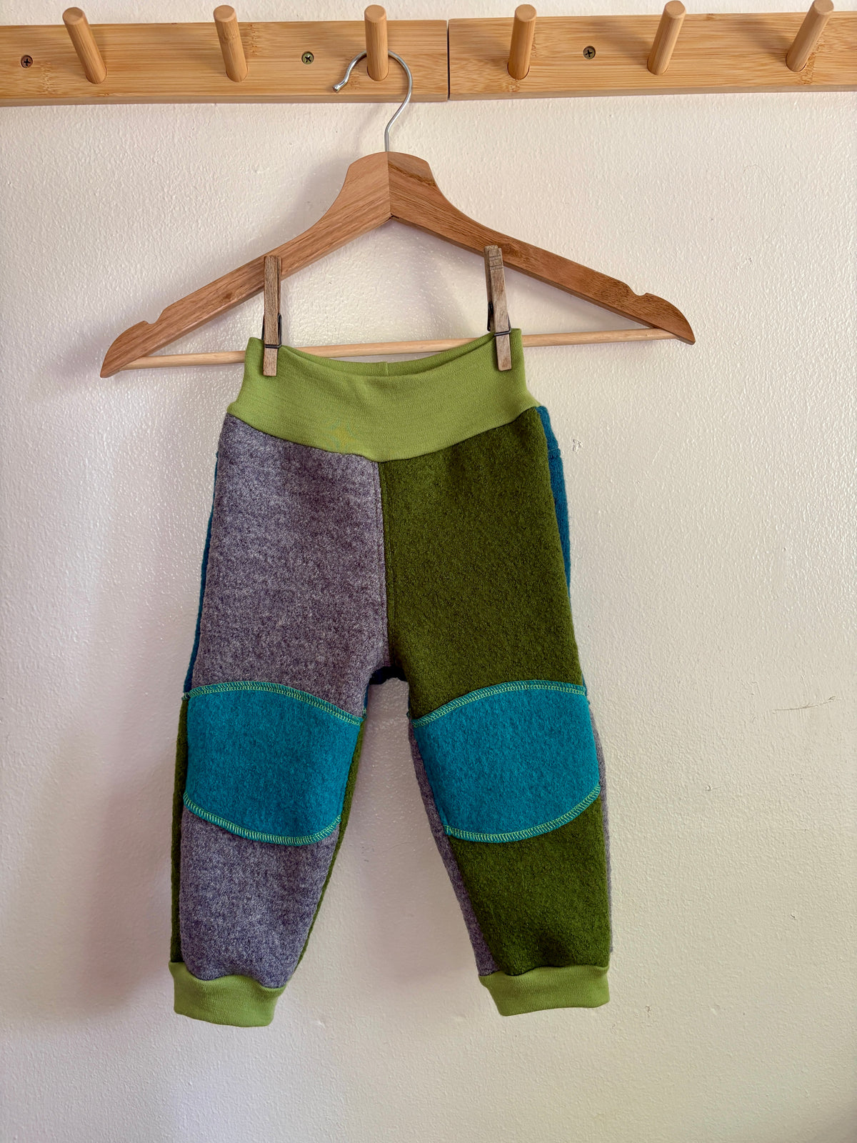 Adventure Pants | 1-2y | avocado + turquoise + grey