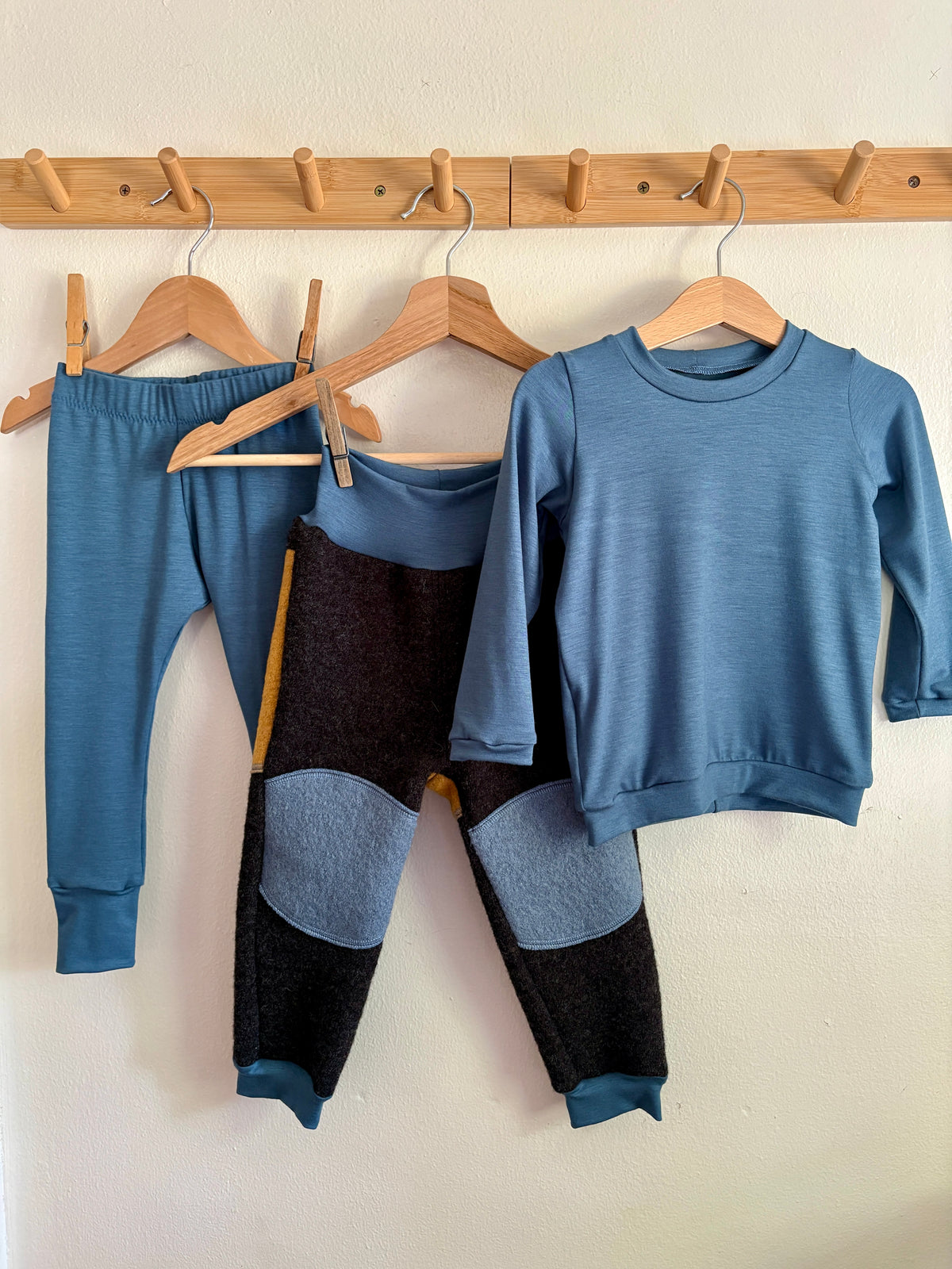 Adventure Pants Set | 1-2y | Charcoal + Blue + Mustard