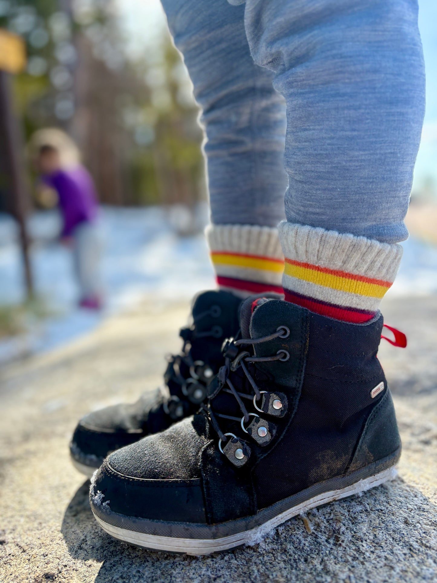 retro stripe wool socks | thick wool socks for kids & adults